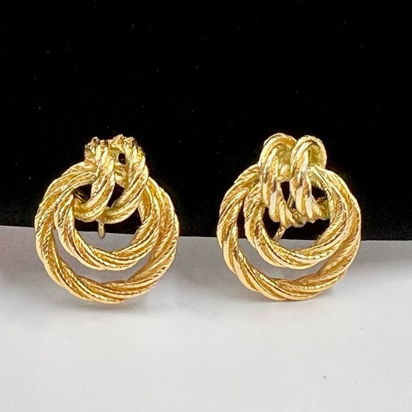 Avon | Jewelry | Avon Rope Knot Gold Tone Clip On Earrings | Poshmark